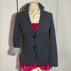 Charcoal Wool Blend Blazer, Sz 0
